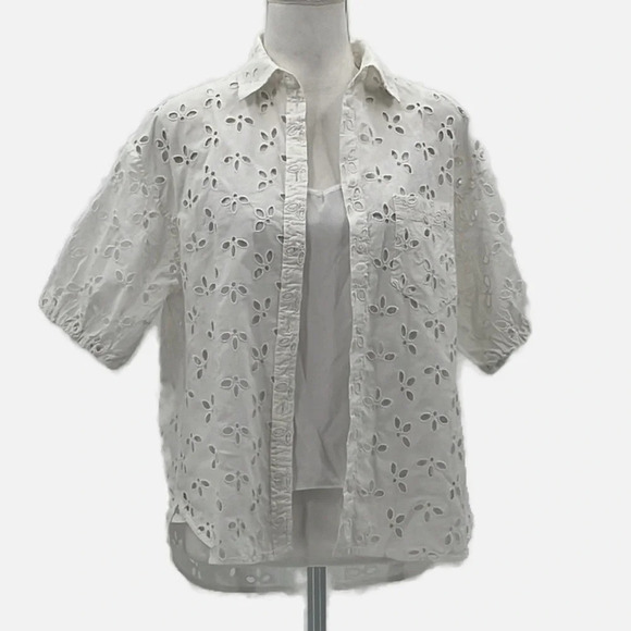 J. Crew Spring Garden Eyelet Blouse in White - Size 6 - Picture 3 of 11